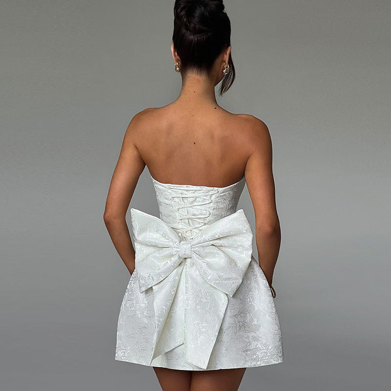 Fashion Tube Top Bow Dress Women - Fashivon