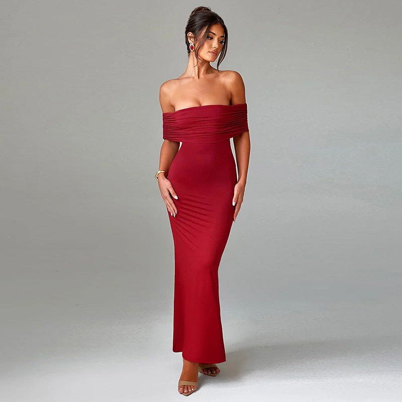 Socialite Style Elegant Sexy Backless Off-shoulder Dress Women - Fashivon