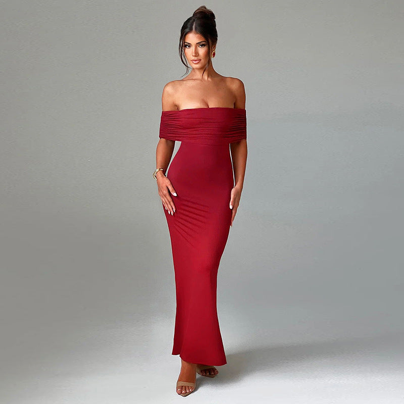 Socialite Style Elegant Sexy Backless Off-shoulder Dress Women - Fashivon