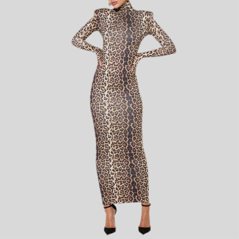 Leopard Long Dress - Fashivon