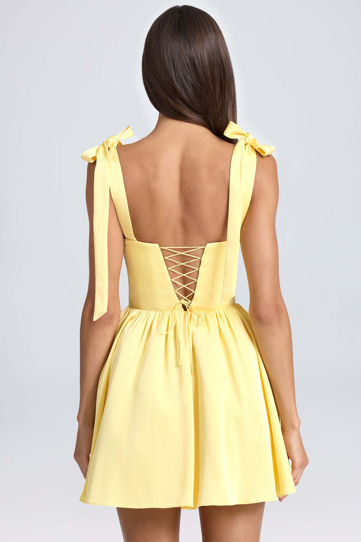 Bow-tied Strap Dress Summer Fashion Backless Square Collar High Waist Short Dress Beach Clothing For Women - Fashivon