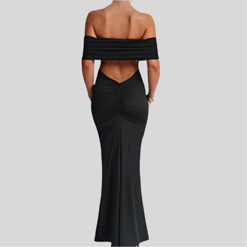 Socialite Style Elegant Backless Off-shoulder Dress Women - Fashivon