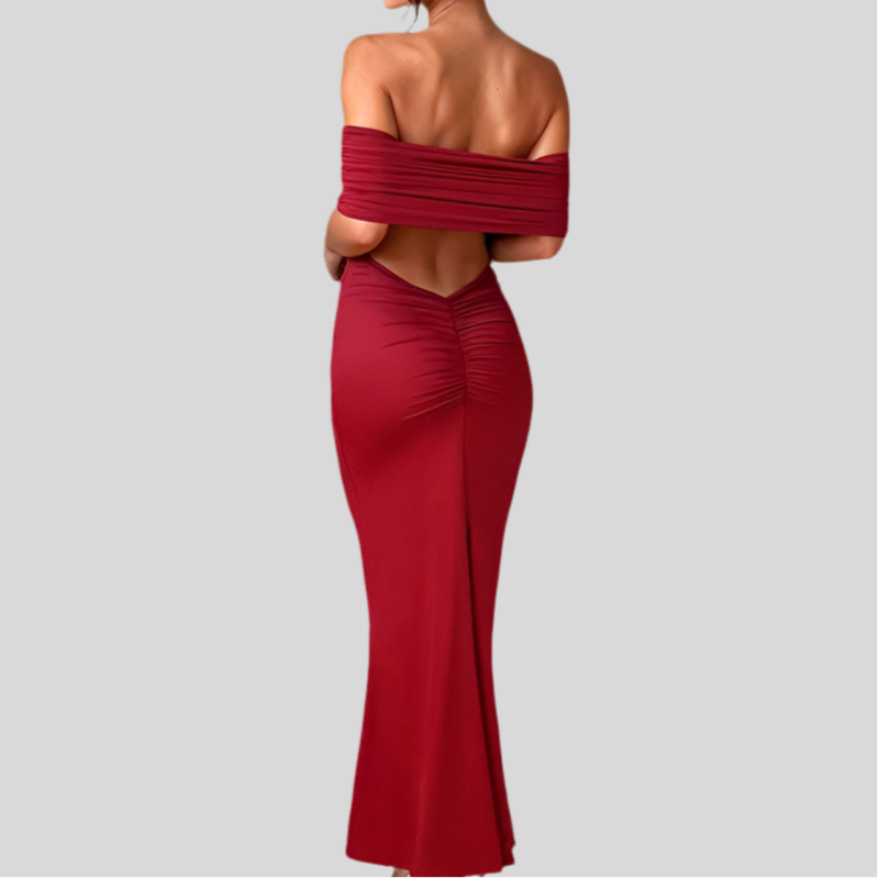 Socialite Style Elegant Backless Off-shoulder Dress Women - Fashivon