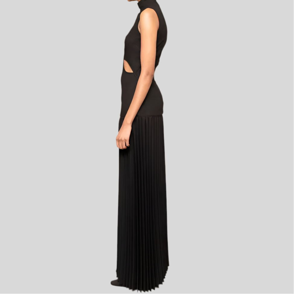 Black Maxi Knitted Dress - Fashivon