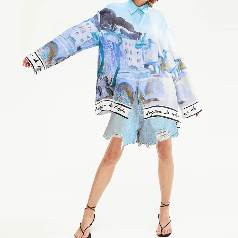 Casual Long Sleeve Loose Blouse