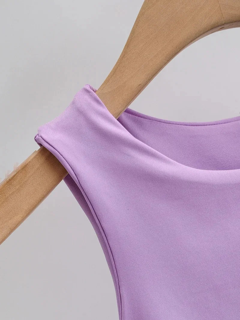 2024 Summer Fashion Women Sexy Slim Tops O-neck Sleeveless Double Nylon Ladies Good Quality Tank Tops 6 Colors - Fashivon