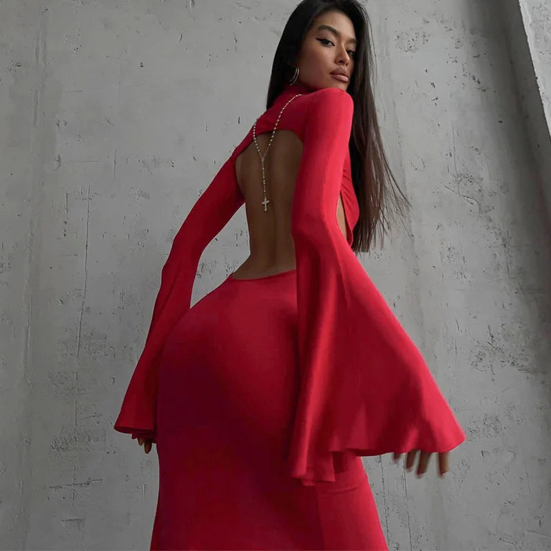 Maxi Long Sleeve Dress - Fashivon