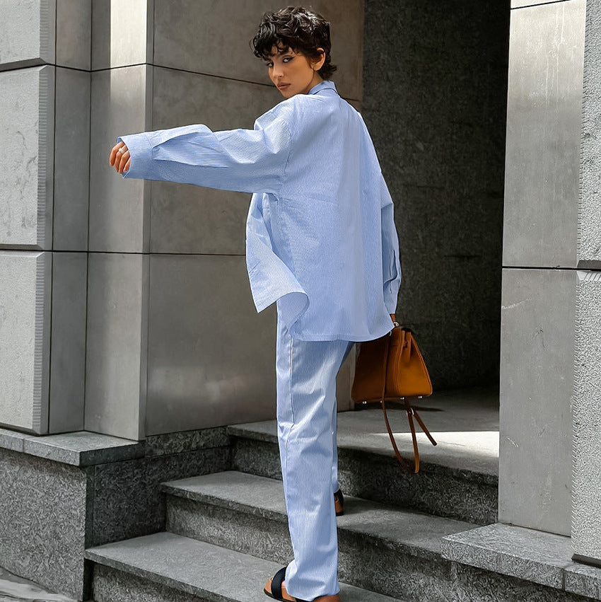 Striped Minimalist Fashion Suit Minority Women - Fashivon