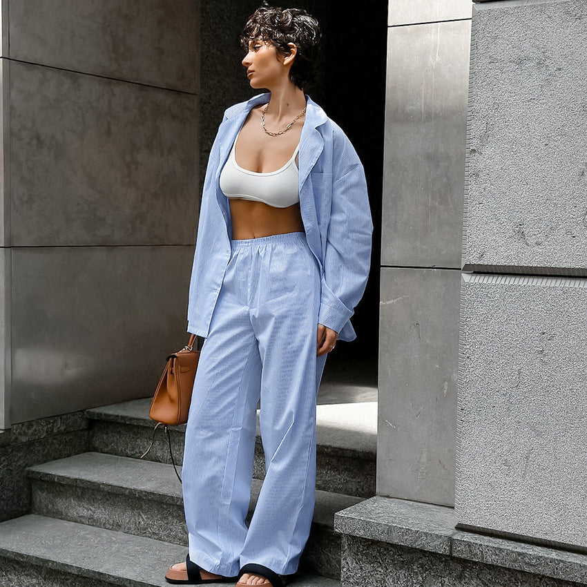 Striped Minimalist Fashion Suit Minority Women - Fashivon