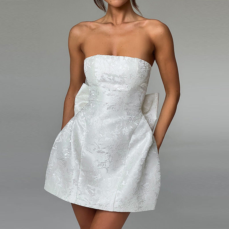 Fashion Tube Top Bow Dress Women - Fashivon