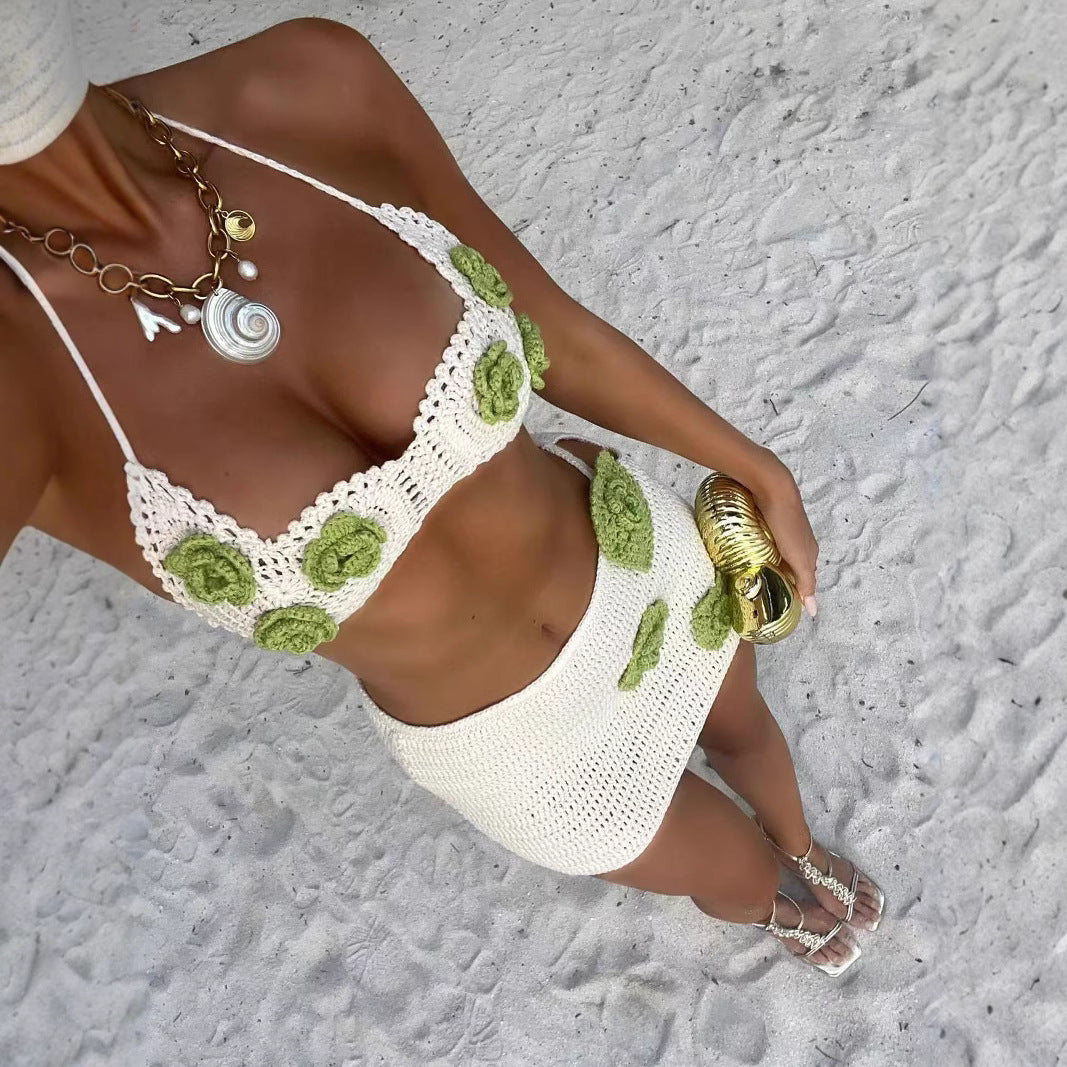 LF25001 Beach Hollow Knitting Bikini Suit New - Fashivon