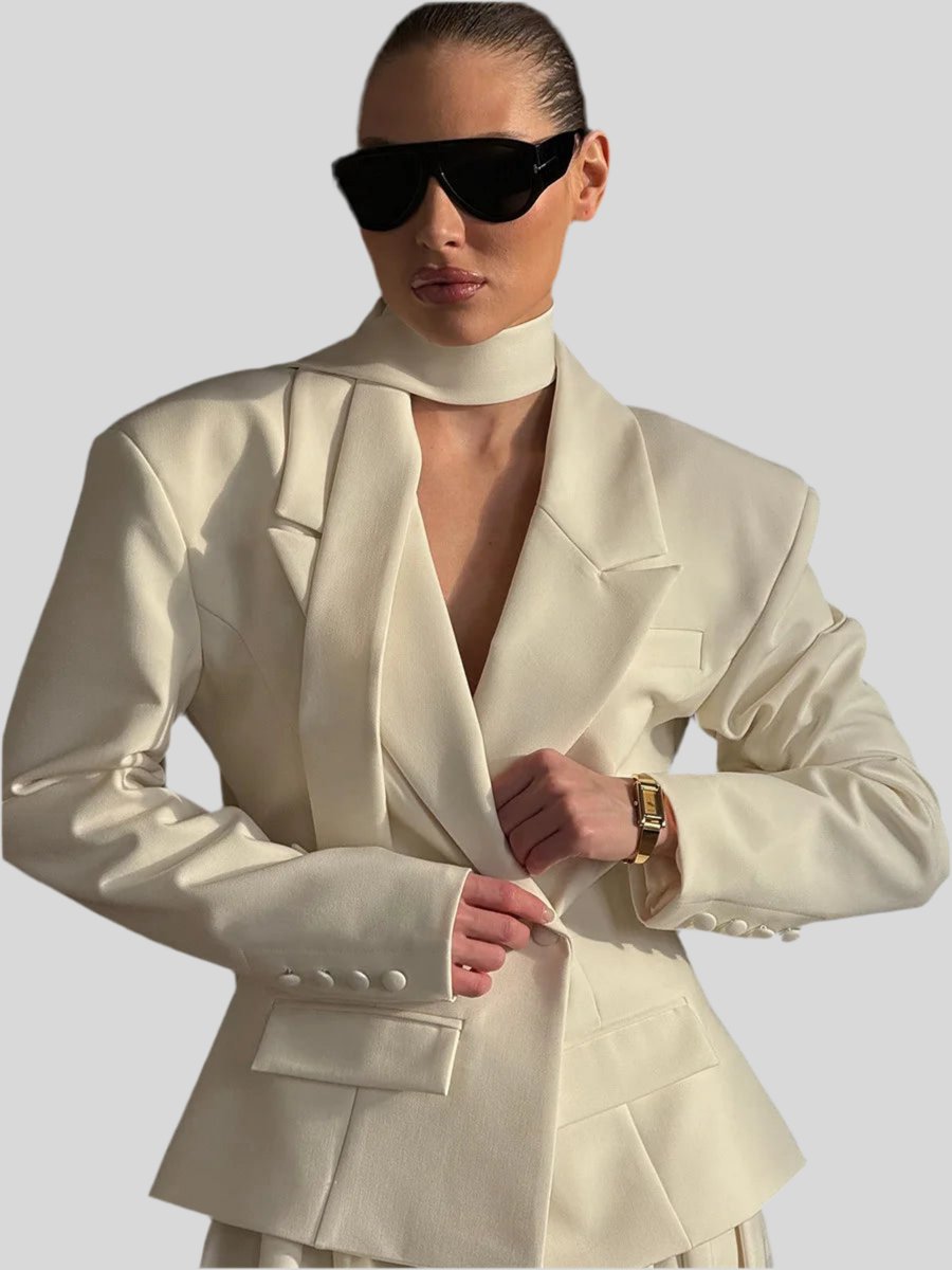 White Autumn Blazer Coat