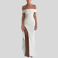 Women's Fashion Temperament Solid Color Slim Sleeveless Split Dresses - Fashivon