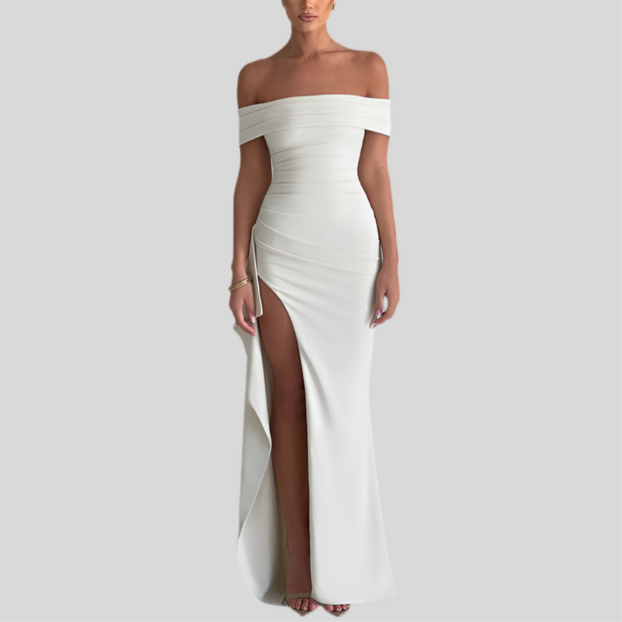 Women's Fashion Temperament Solid Color Slim Sleeveless Split Dresses