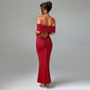 Socialite Style Elegant Sexy Backless Off-shoulder Dress Women - Fashivon