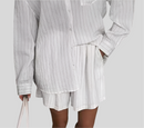 White Striped Long-sleeved Shirt Two-piece Comfortable - Fashivon