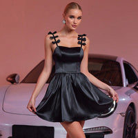 Bow Tied Spaghetti-strap Dress - Fashivon