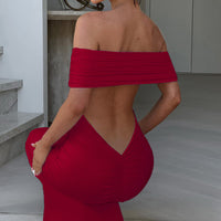 Socialite Style Elegant Sexy Backless Off-shoulder Dress Women - Fashivon