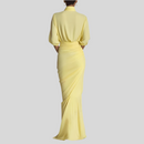Yellow Half Sleeve Maxi Dress - Fashivon