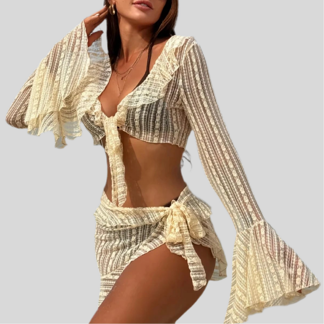 Four Pieces Swimwear Set Beach Cover Up