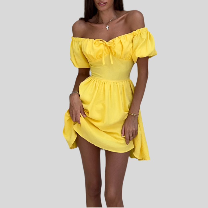 Puff  Sleeves Mini Dress