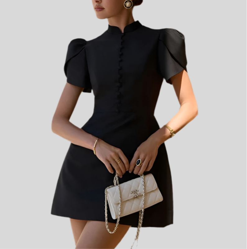Puff Sleeves Short Dress