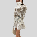 Print Mini Dress with Long Sleeve - Fashivon
