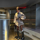 Women's Plaid Design Ruffled Suit - Fashivon