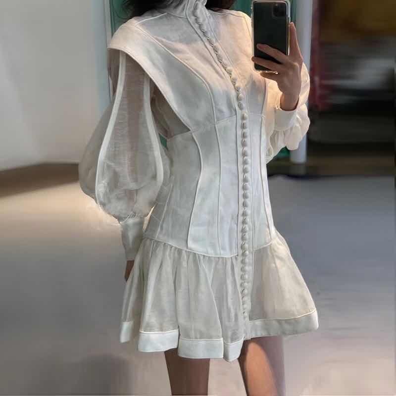 Bubble Sleeves Ladies Dress