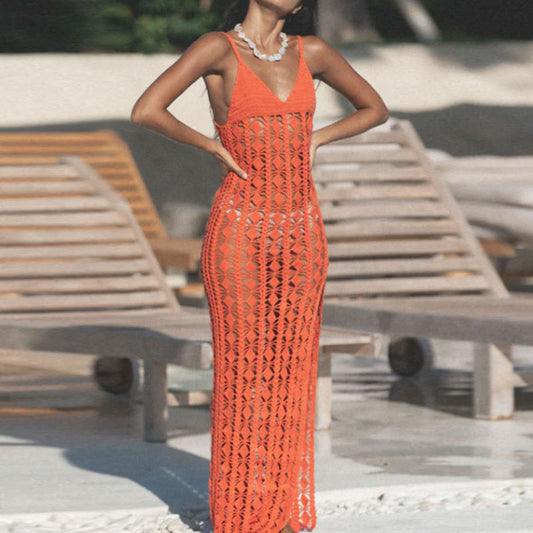 Bikini Strap Blouse Hollow-out Dress For Women - Fashivon