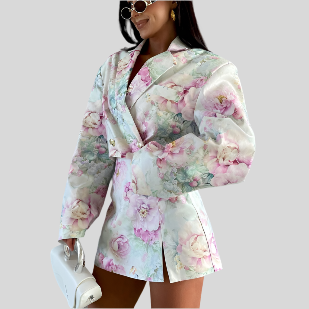 Fashion Loose-fitting Long Sleeves Polo Collar Top Skirt Outfit
