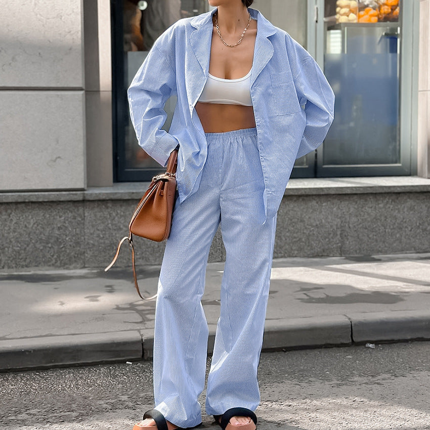 Striped Minimalist Fashion Suit Minority Women - Fashivon