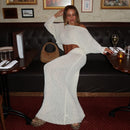 Women's Off-the-shoulder Pleated Dress Knitting Suit - Fashivon