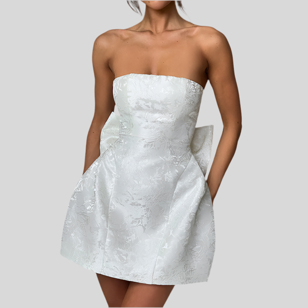 Fashion Tube Top Bow Dress Women