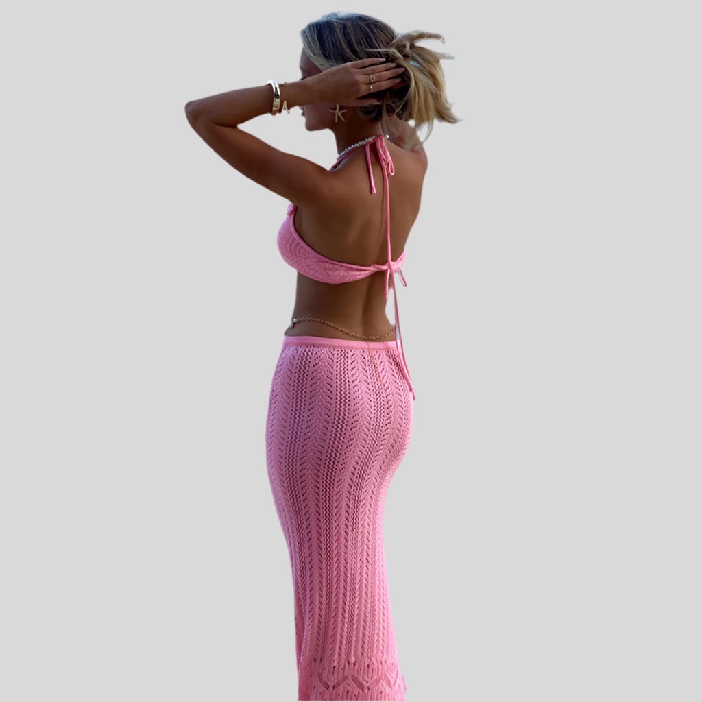 Summer Women's Halter Dress Two-piece Set