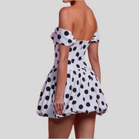 Polka Dot Print Tube Top Backless Casual Holiday Dress - Fashivon