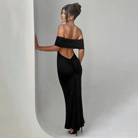 Socialite Style Elegant Sexy Backless Off-shoulder Dress Women - Fashivon