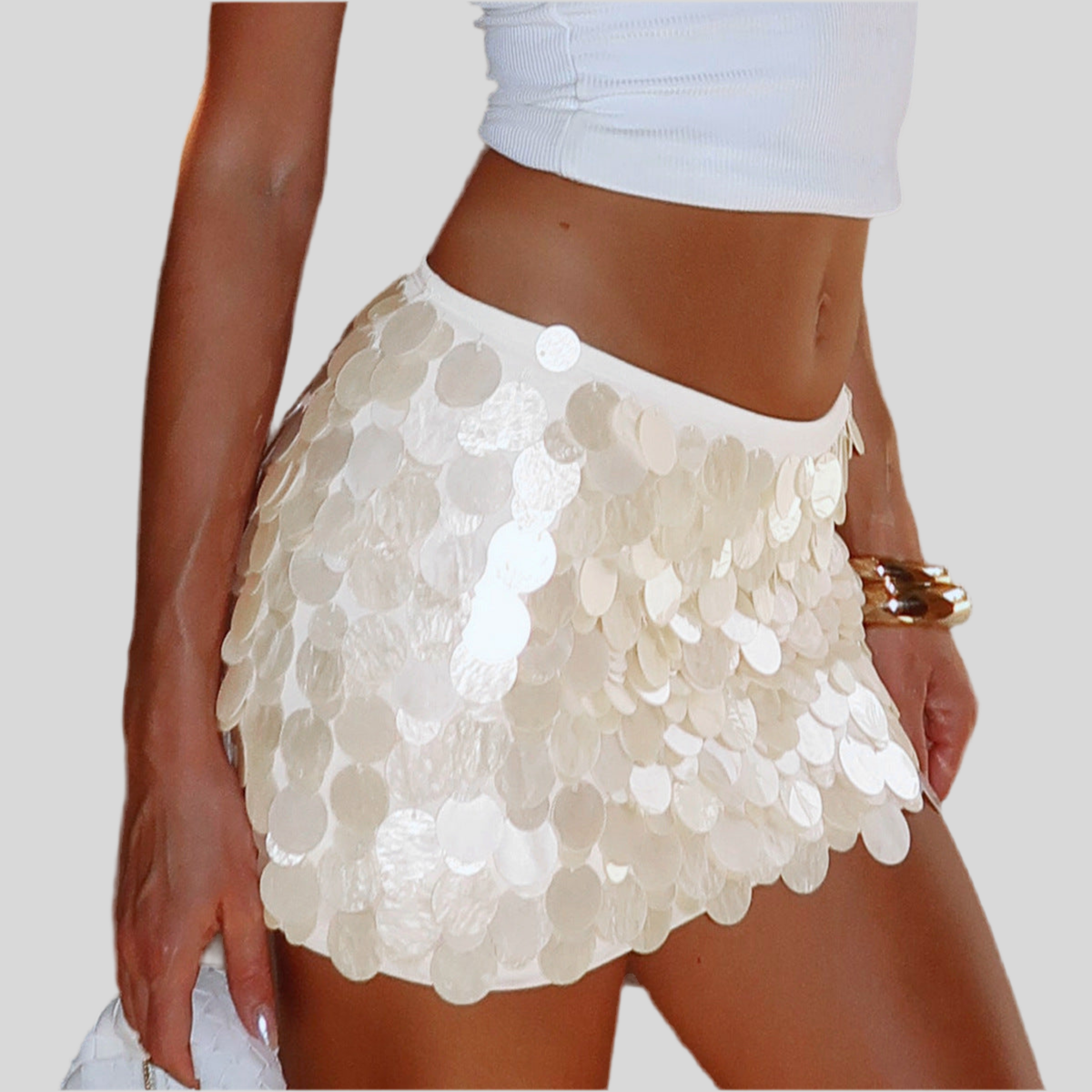 Nightclub High Grade Sequined Hip Skirt