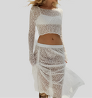 Two-Piece Lace Top & Long Skirt Sets - Fashivon