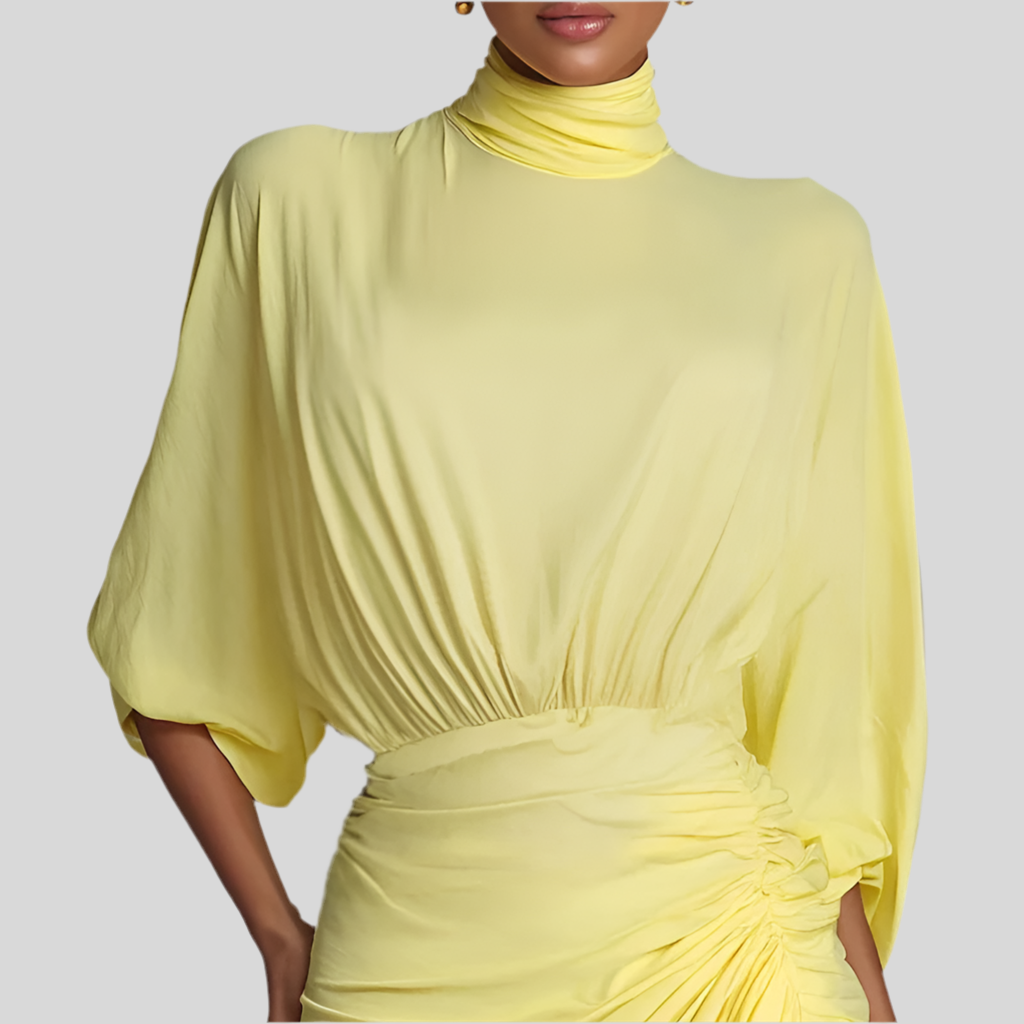 Yellow Half Sleeve Maxi Dress