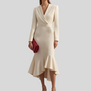 Long sleeve V-neck Dress - Fashivon