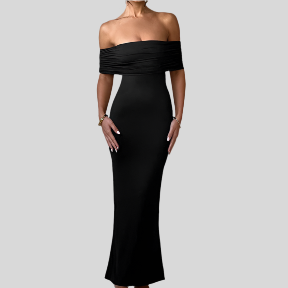 Socialite Style Elegant Backless Off-shoulder Dress Women