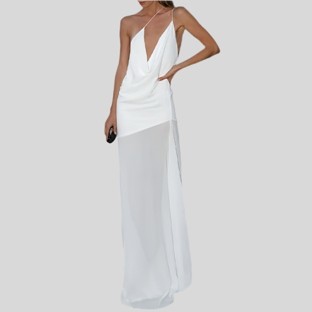 White Long Dress Sleeveless