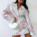 Fashion Loose-fitting Long Sleeves Polo Collar Top Skirt Outfit - Fashivon