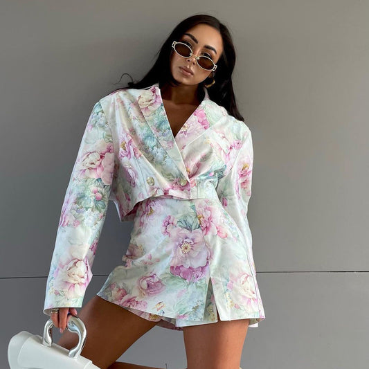 Fashion Loose-fitting Long Sleeves Polo Collar Top Skirt Outfit - Fashivon