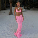 Spring And Summer New Women's Halter Dress Two-piece Set - Fashivon