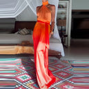 Beach Long Dress Backless Lady Waist Robe Dress - Fashivon
