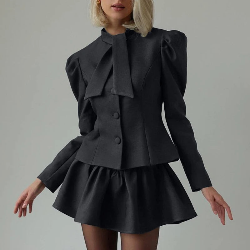 Long Sleeve Top & Skirt Suits