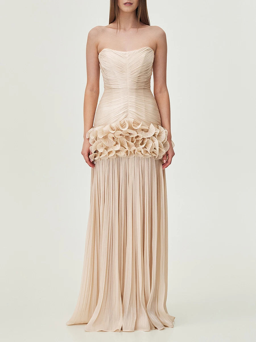 Women Strapless Sleeveless Dress