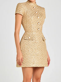Women Short Sleeve Elegant Mini Dress